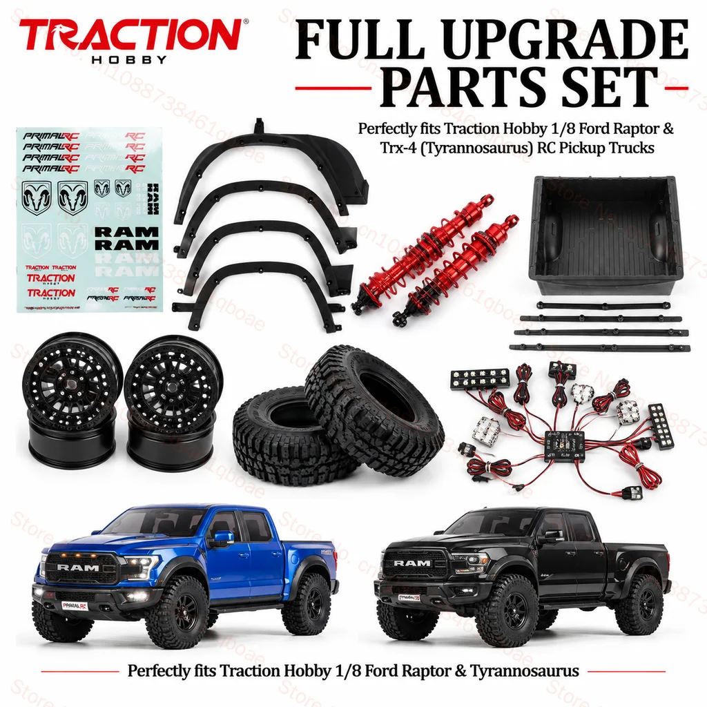 KM Tyrannosaurus F1500 RAM Genuine parts Car shell tire Lighting control shock absorber steering tie rod Sticker trim part Rc