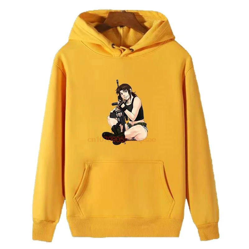 

Revy From Black Lagoon Anime Graphic Hooded Sweatshirts Winter Thick Sweater Hoodie Essentials Fleece Hoodie Men's Clothing