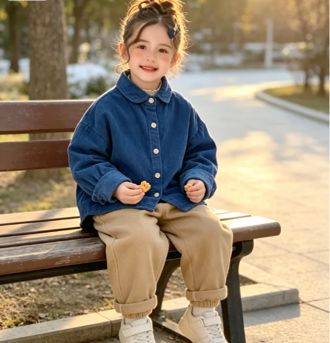 Boys Shirt 2026 Autumn and Winter New Children's Wear Korean Style Boys and Girls Loose Wide Shape Solid Color Corduroy Shirt