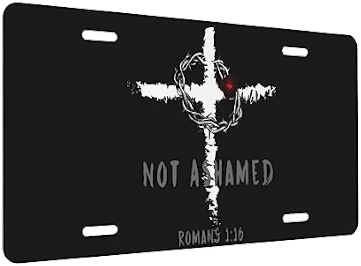 Religious Christian Faith Jesus Romans License Plate (4 Holes) 6 X 12 Inch Durable Metal Aluminum Novelty Decor Cars Decorative