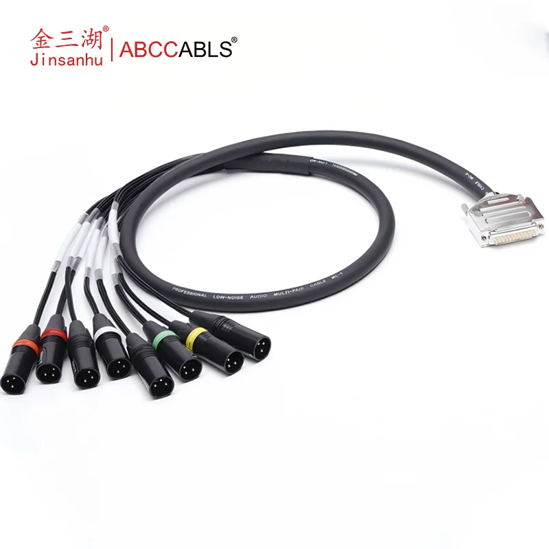 ABCCABLS DB25 To XLR Male 8-Channel 3-Pin Balanced Audio Cable For Studio Recording Mixing Console Microphones (1M)