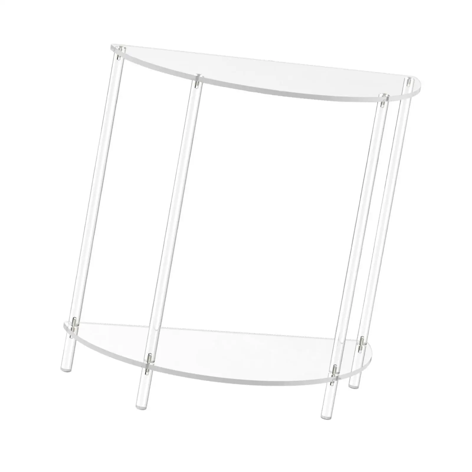 

Clear Acrylic Side Table for Small Space Accent Table Modern 2 Tier Bedside Table for Home Office Living Room Bathroom Kitchen