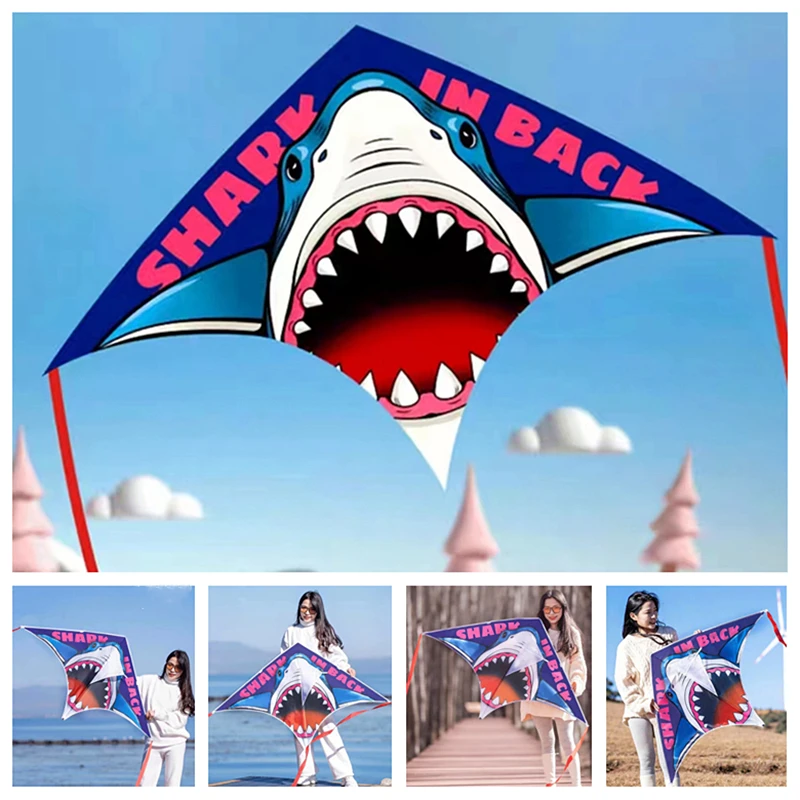 

Free Shipping Shark kites flying toys for children kites outdoor sports kites line beach games flying toy fish kite whale kite