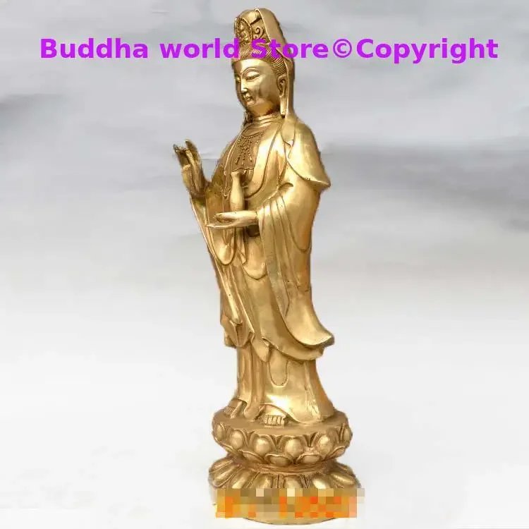 48cm huge Southeast Asia HOME Family safety healthy Effective protection copper Standing Avalokitesvara Guanyin buddha statue