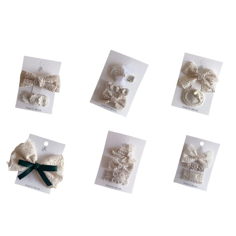 

Headdress Hair Bowknot Clip Embroidered Lace Hairpin for Girls Toddlers Headwear QX2D
