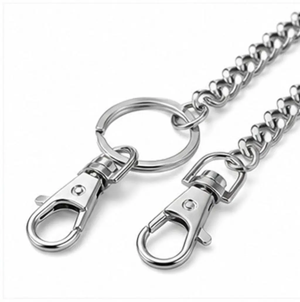 Men's Wallet Chain Heavy Duty Metal Pants Key Holder Jeans Pocket Chain Belt Clip Secure Decorative Accessory for Daily Use