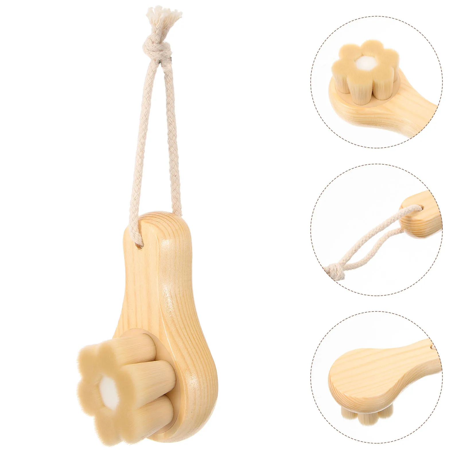 Brosse de nettoyage du visage, manche en bois, épurateur manuel du visage, exfoliant, nettoyant en profondeur des pores, brosse pour le visage pour femmes, élimination des points noirs