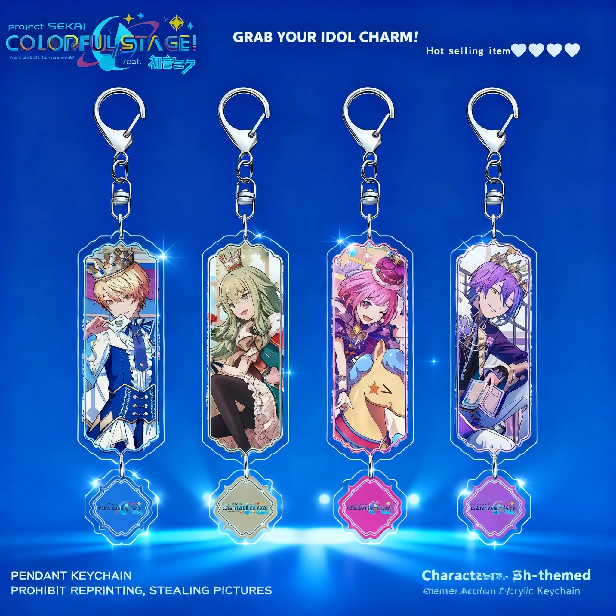 

World Project Colorful Stage feat Hatsune Miku Keychain Kusunagi Nene Tsukasa Tenma Kamishiro Rui An Shiraishi An Kagamine Len