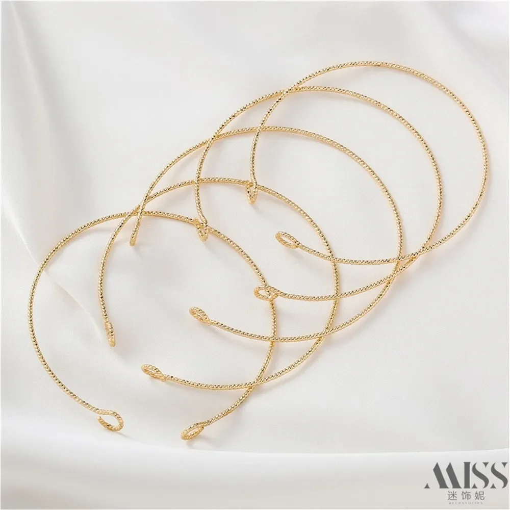 14K Gold-plated 9-character Batch Flower Opening Bracelet, Loop Clip Bead Winding Base Bracelet, Handmade DIY Accessories