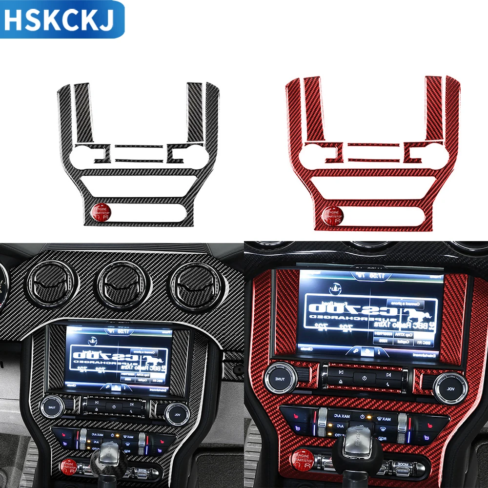 

For Ford Mustang GT 2015-2021 Carbon Fiber Interior Car GPS Navigation Trim Frame Console Decoration Sticker Decal