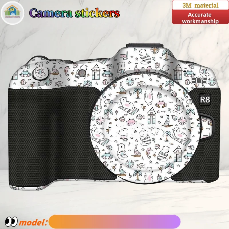 Para adesivos de câmera Canon R8, pele DIY, película protetora resistente ao desgaste de alfaiataria de precisão