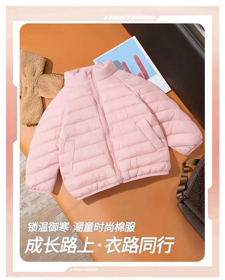 Baby Herbst-Winter-Stil Kinder-Baumwollkleidung Jacke mit Taschen Einfarbige Daunenjacke Kleinkind-Mantel Langarm Baby-Baumwollkleidung – Detail 3