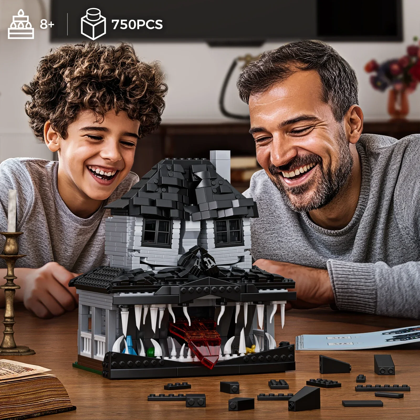 ハロウィン モンスター お化け屋敷 ビルディング ブロック キット ライト付き お化け屋敷 建築おもちゃ ギフト 子供と大人向け
