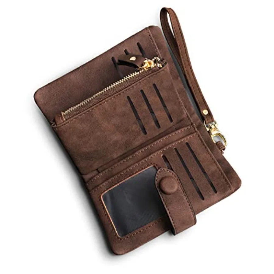 

Wallets for Women Bifold Small Rfid Soft Leather Ladies Wallets Trifold Womens Wallets Billfolds Mini Wristlet Clutch Cute Zipp