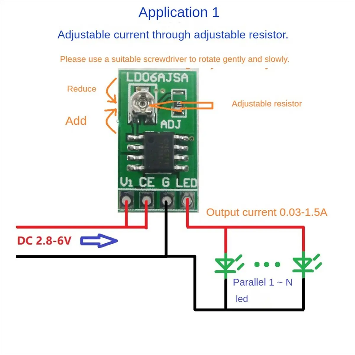 AT412 Premium-5PCS 30-1500MA Adjustable Constant Current LED Driver DC 3.3V 3.7V 4.2V 5V PWM Control Board Power Module