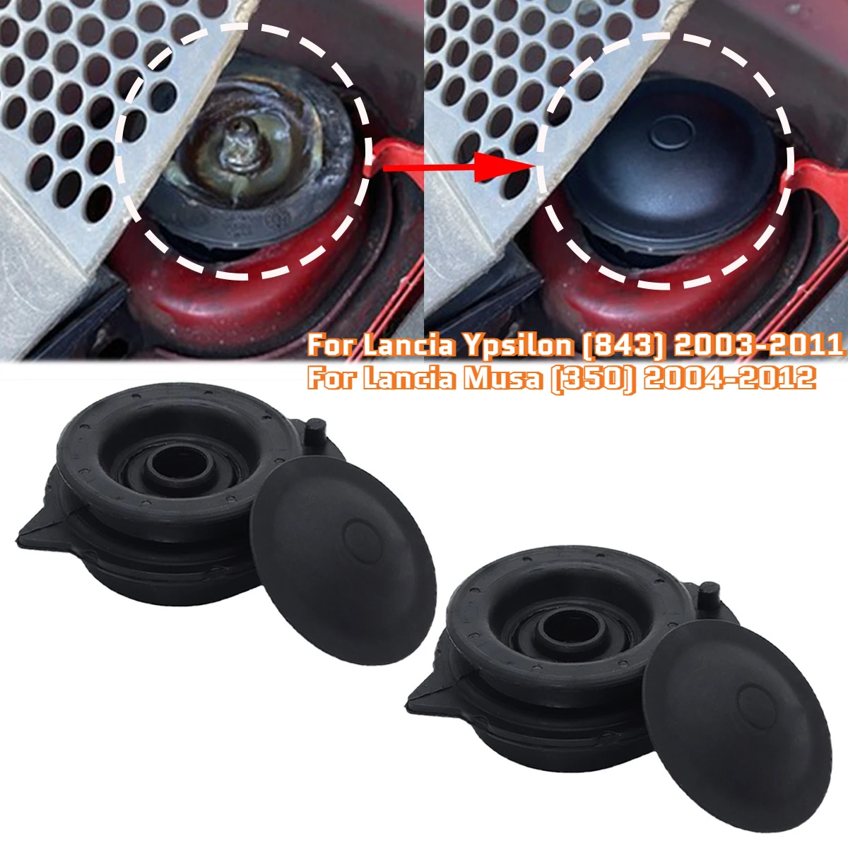 2 Sets Front Suspension Strut Top Mounting Kit Shock Absorption For Lancia Ypsilon (843) Musa (350) 46746544 Waterproof Repair