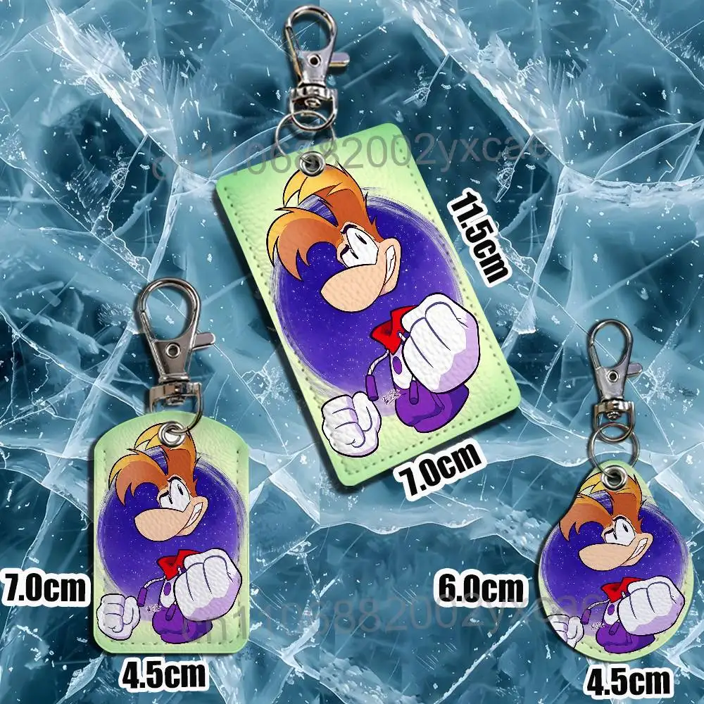 Flying fist attack Rayman Card Holder With Keychain Executive Protection For Bank Credit Subway Bus Case view 5