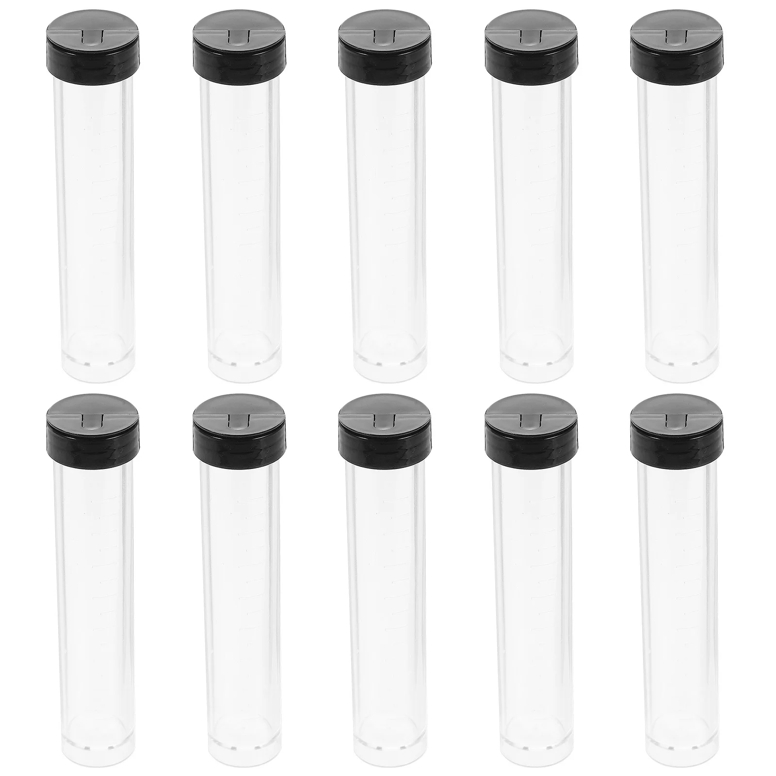 

10Pcs Transparent Storage Tubes with Caps Clear Plastic Container Sealed Bottle Compact Lightweight Sturdy Reusable for Small