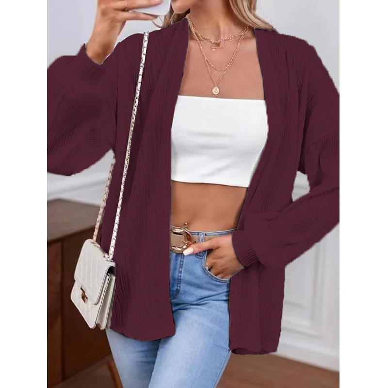 Women Clothes Trendy Casual Streetwear Oversized Cardigan Jackets Spring Autumn Female Solid Long Sleeve Tunic Outerwear Coats