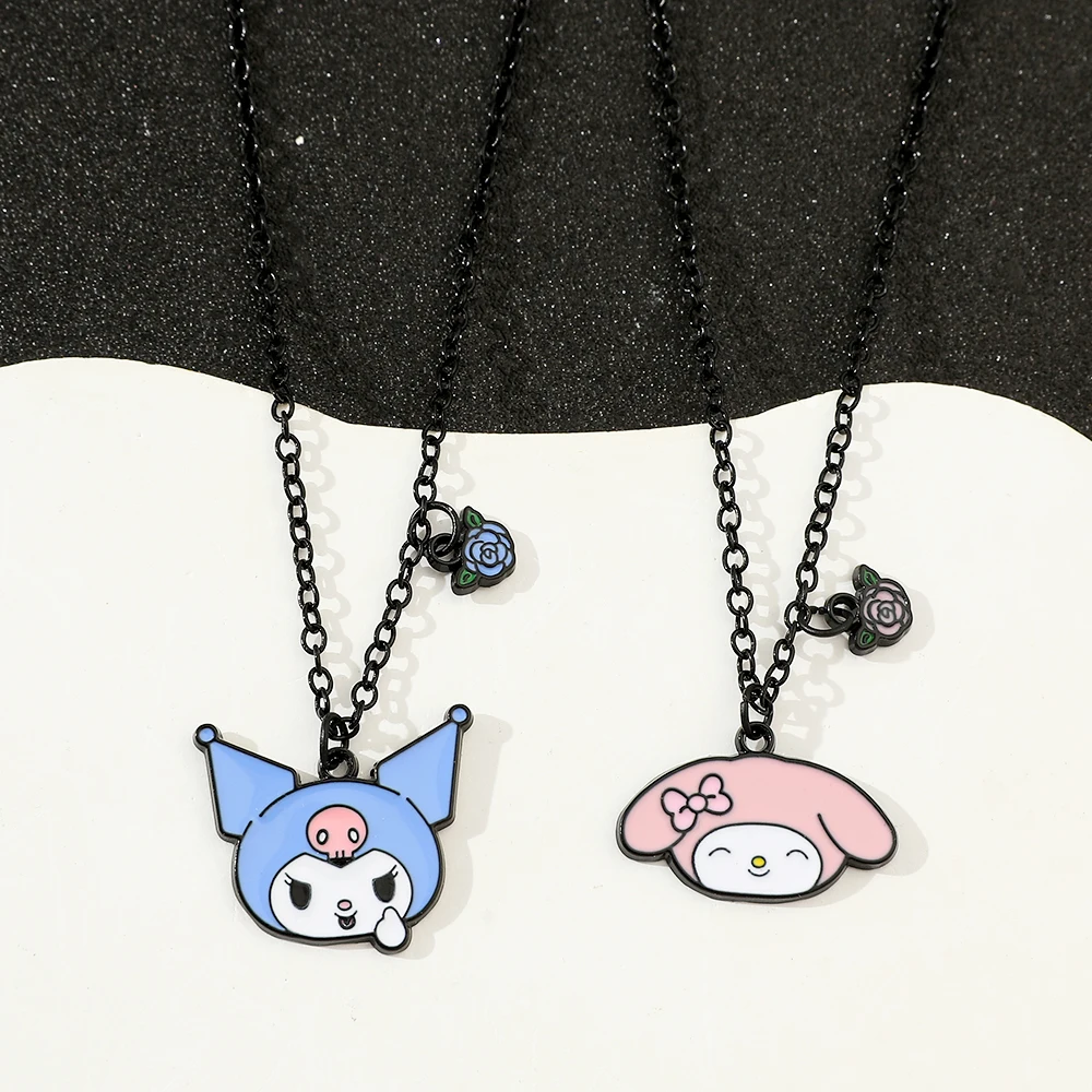 Anime Sanrio Figura Kuromi My Melody Cartoon Ciondolo in metallo Kawaii Donna Ragazza Regali di compleanno per feste