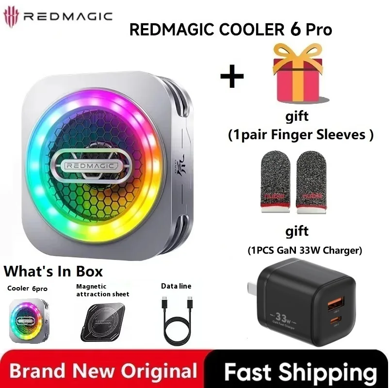 Nubia RedMagic refroidisseur 6 Pro radiateur magn�tique intelligent glace FunCooler 30W VC refroidissement liquide RGB LED AI contr�le de temp�rature