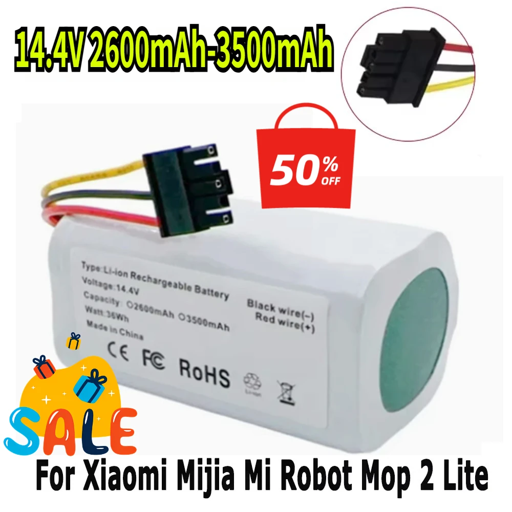 NEW 14.4V 2600mAh-3500mAh Battery N011-4S1P for Xiaomi Mi Robot Vacuum Mop 2 Lite MJSTL Vacuum Cleaner