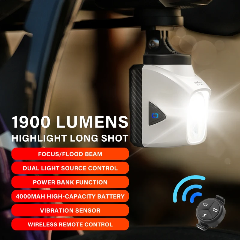 

TOWILD DL1200S/DL1700 Bicycle Light With Cut-Off Line Beam1900LM Rechargeable Bike Front Light Power Bank Mtb Cycling Headlights