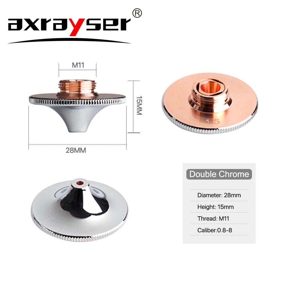 10/50 Stück Laserdüsen Hochgeschwindigkeits-D28/32mm Ein-/Doppelschicht Typ B für Precitec Raytools BOCI HANS Faserlaser-Schneidköpfe – Detail 3