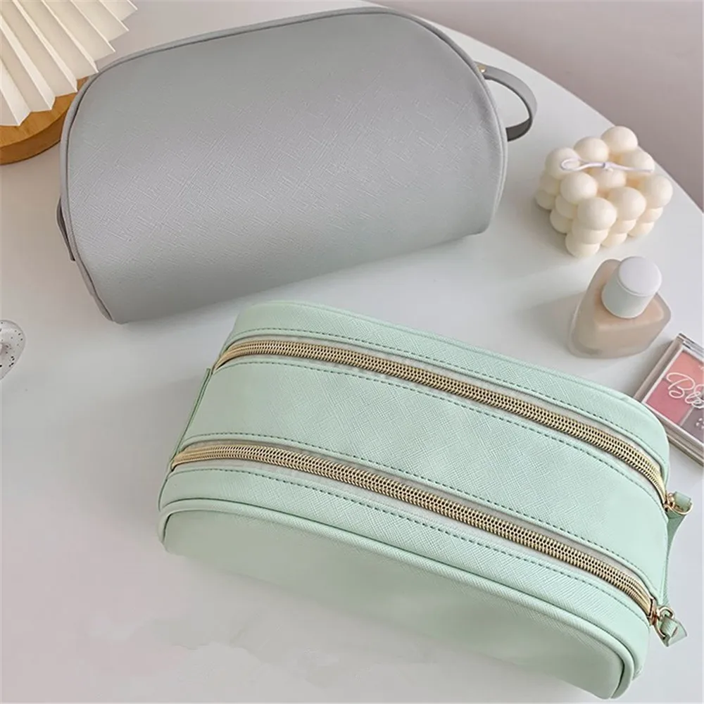 Large-Capacity Makeup Bag Leather Cosmetic Bag Women Multifunction Toiletries Organizer Portable Travel Waterproof Storage Cases