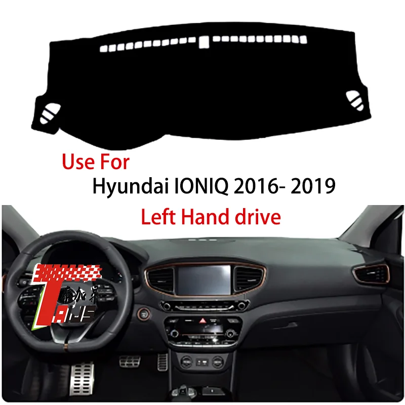 TAIJS factory high quality Flannel  dashboard anti-dirty leather cover for Hyundai IONIQ 2016-2019 Left-hand drive