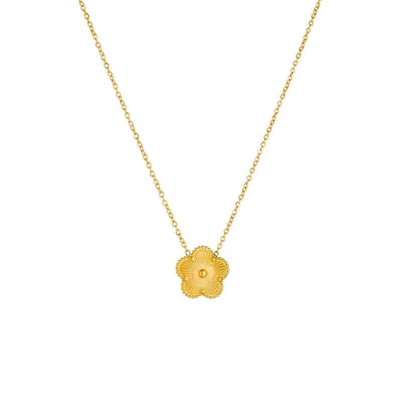 Women's High-Quality Plum Blossom Five Leaf Flower Bracelet Necklace