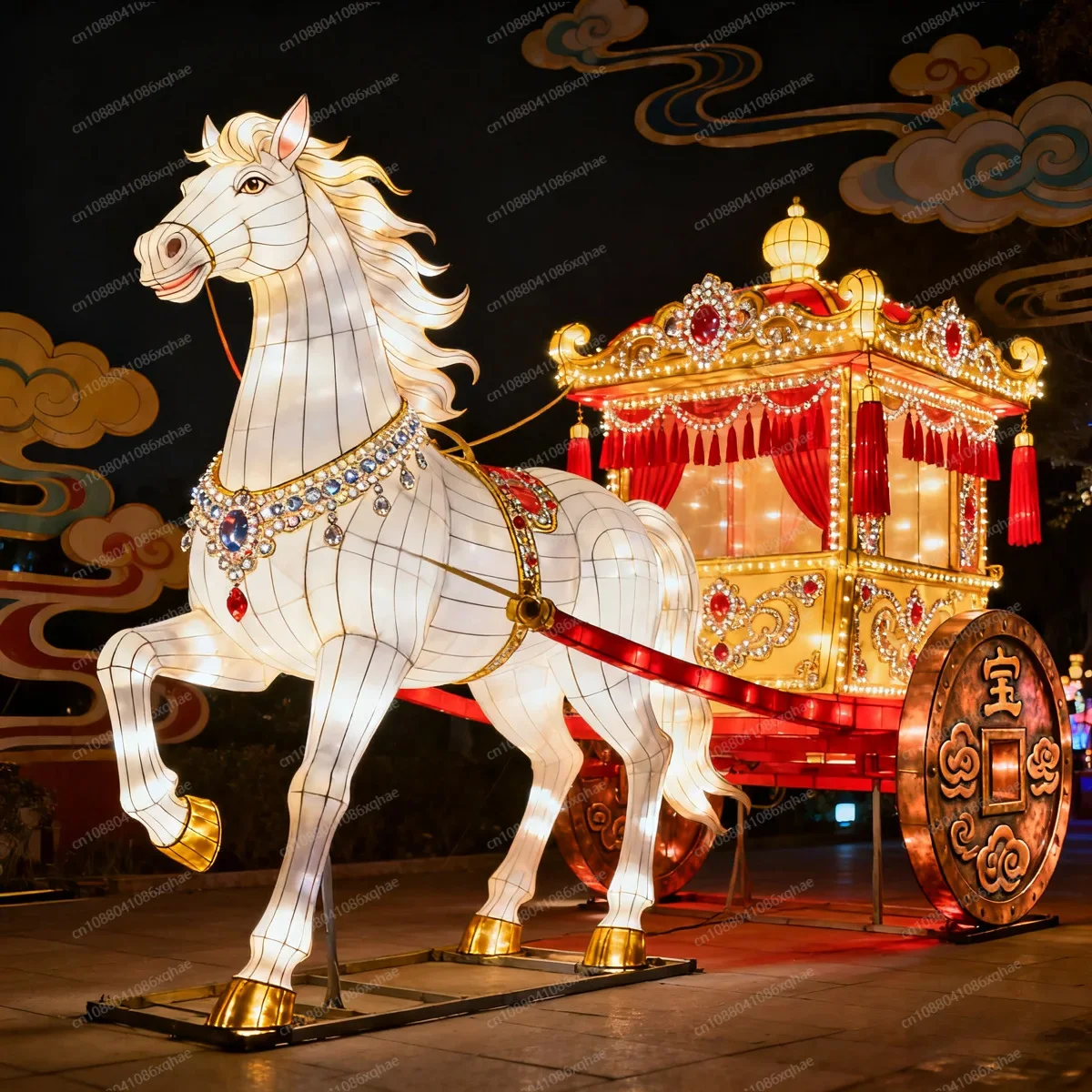 

Customized large-scale festival scenic temple fair lanterns Spring Festival Lantern Festival horse-shaped lanterns