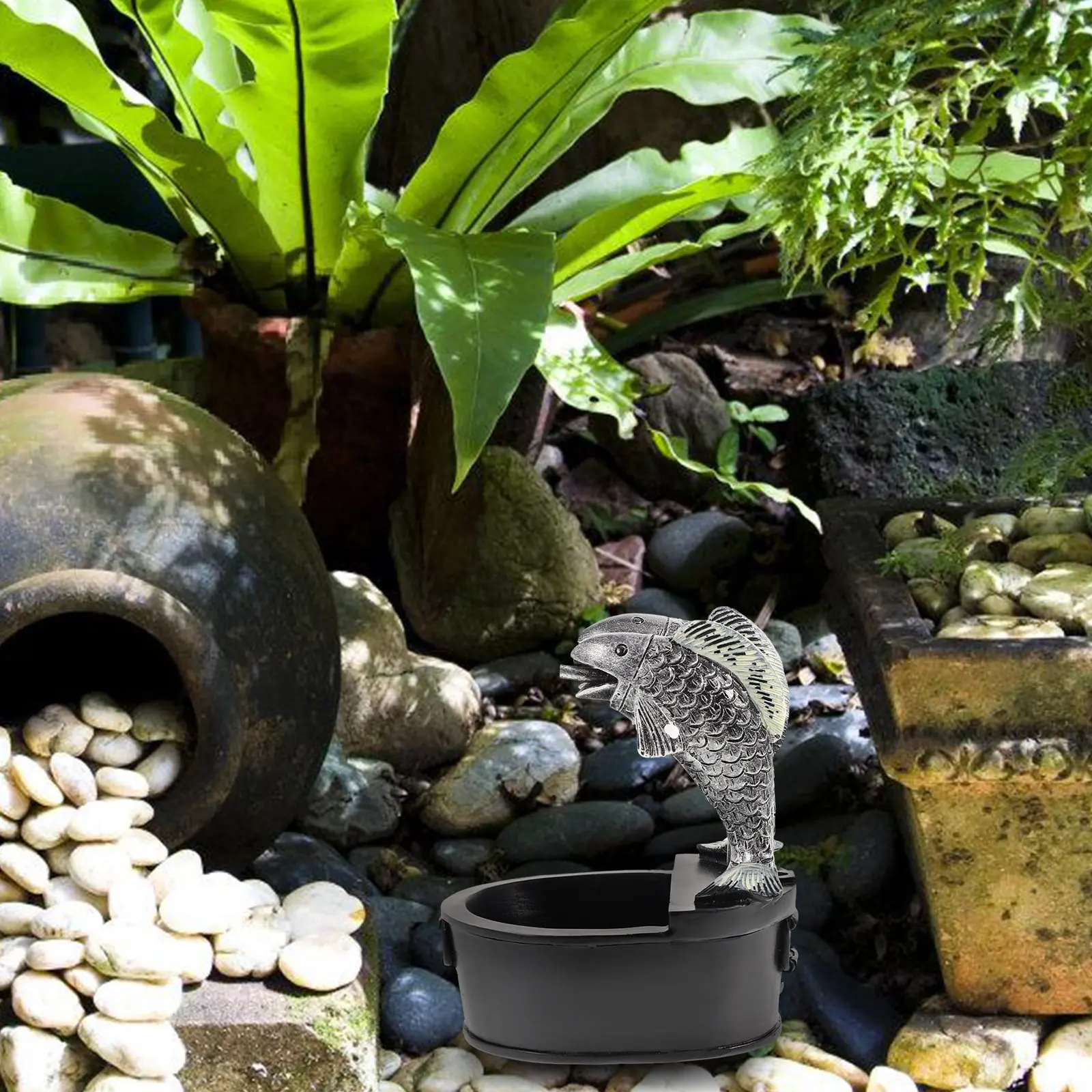 Fish Tank Waterfall Fountain Circulating Resin Jar Easy Operate Outdoor Patio Garden Water Decoration Water Fountain Outdoor