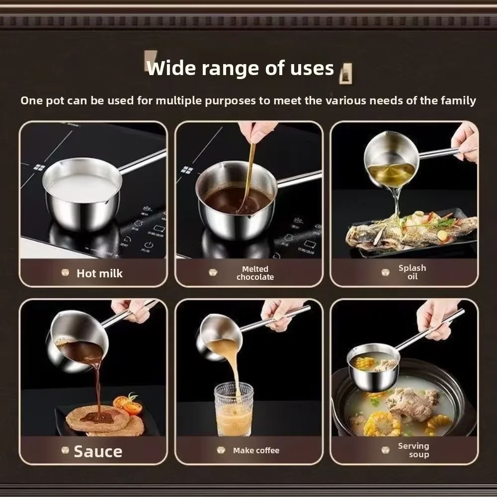 316 Stainless Steel Oil Pouring Spoon Special Hot Oil Pot Extended Handle Mini Oil Pouring Pot Oil Pouring Spoon ﻿ view 5