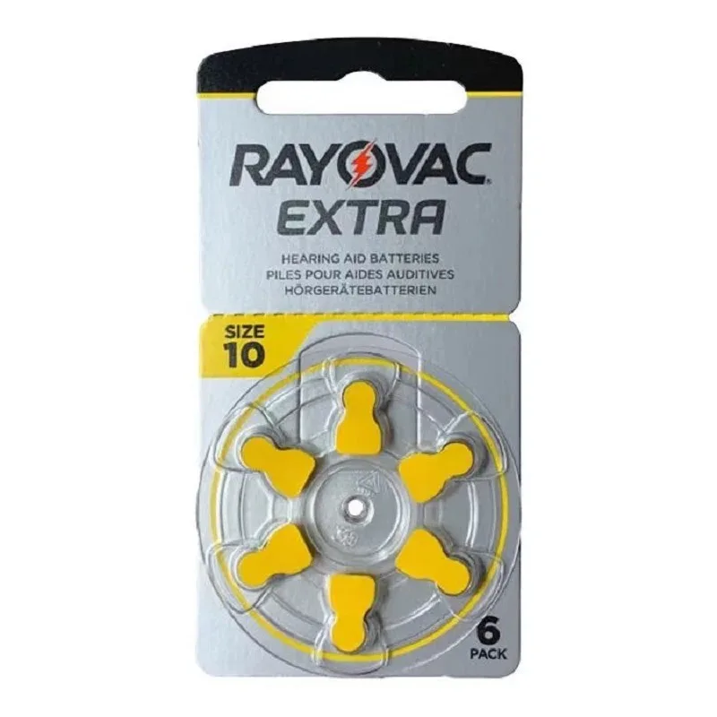 6-60PCS Rayovac Extra Hearing Aid Batteries Battery A10 10A PR70 10 High Performance Zinc Air Battery For Digital Hearing Aid