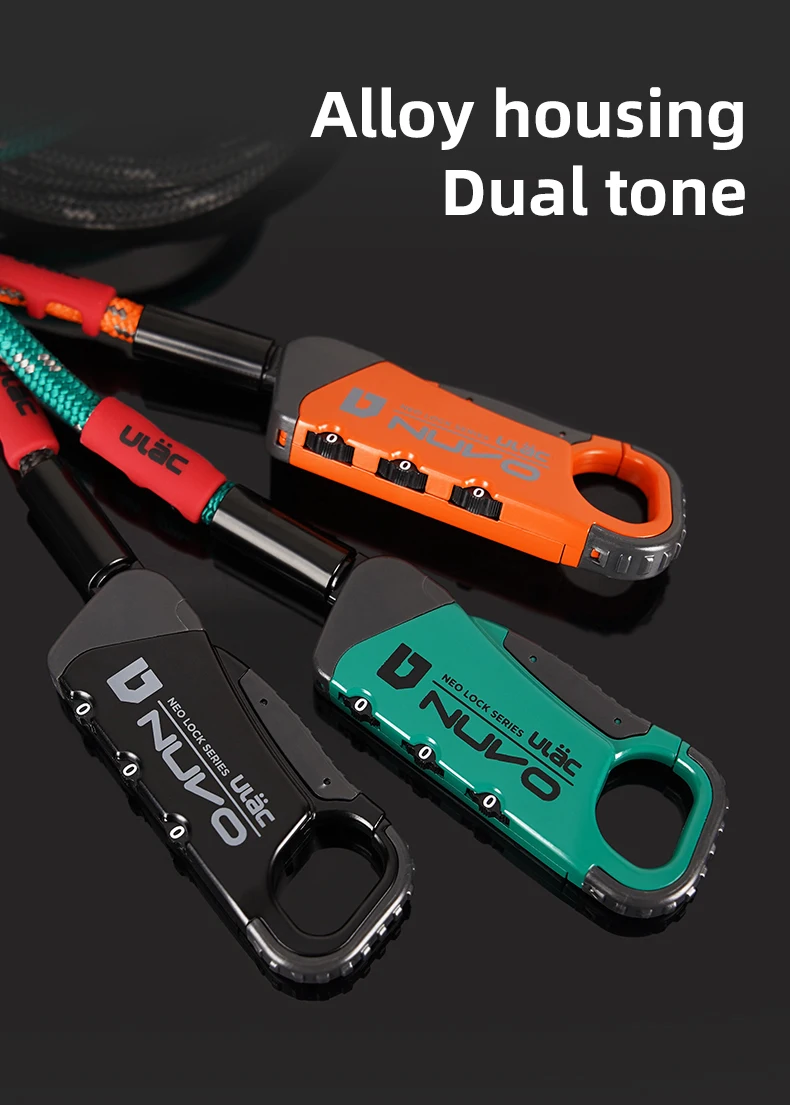 ULAC Fahrradschloss Nuvo Lock mit Dreistelliger Zahlencode-Kombination, Multifunktionales Diebstahlsicherungs-Kabelschloss aus UHMWPE-Geflechtmaterial – Detail 6