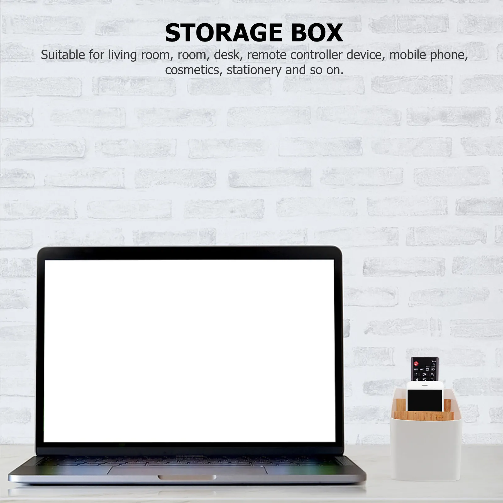 

2Pcs Remote Control Storage Box Multifunctional Makeup Organizer Desktop Cosmetics Case Lipstick Holder Simple Storage Shelf