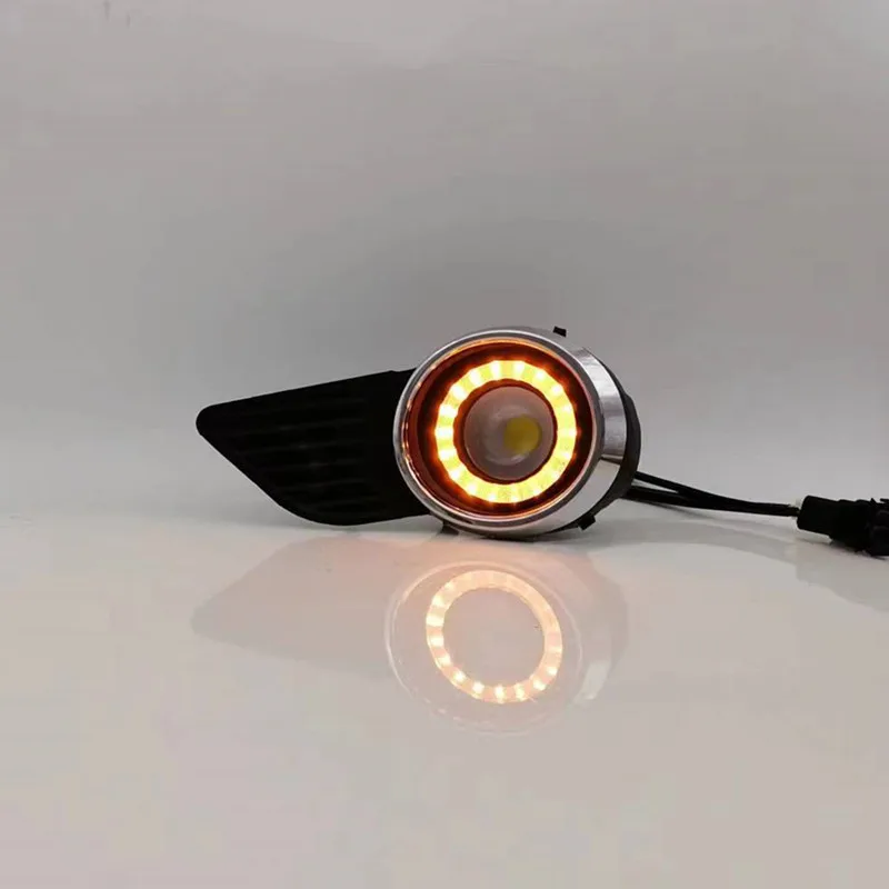 LED Fog Lights Assembly For Toyota Sienna 2011 2012 2013 2014 2015 2016  Front Bumper Fog lamp Replacement Angel Eye Daylight