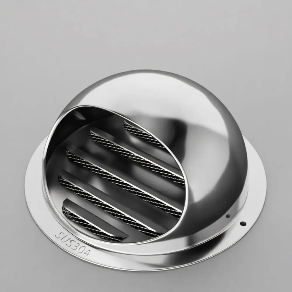 Stainless Steel External Wall Exhaust Vent Hood Ventilation Pipe Grill Cover Rainproof Windproof Pipe Outlet