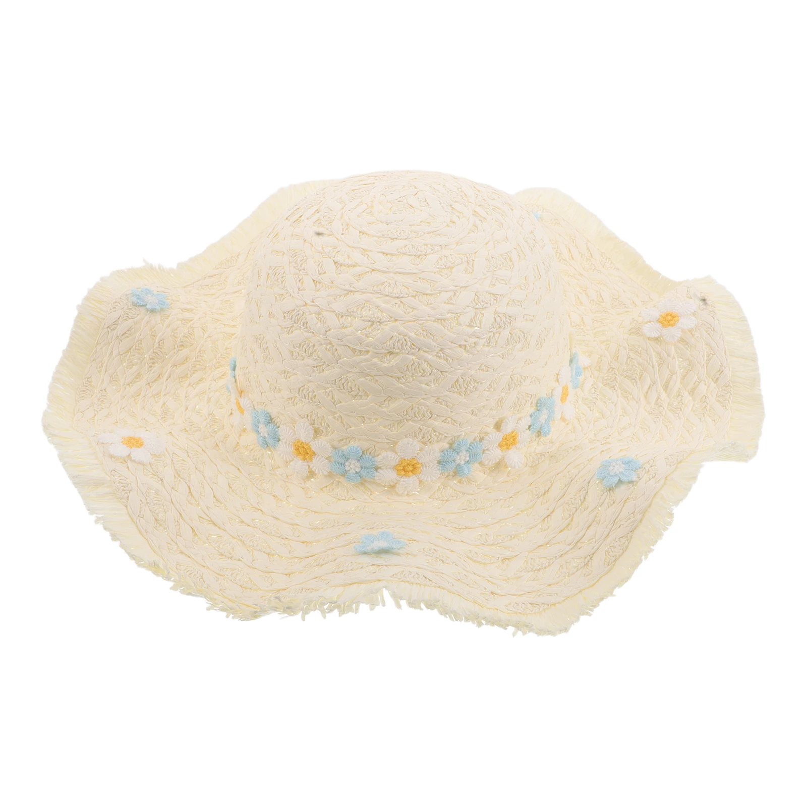 

Braided Straw Hat Hand Woven Ladies Hats Sun Outdoor Wide Brim Manual Women's