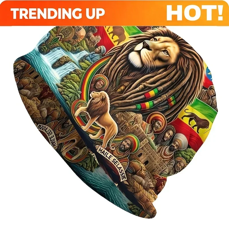 Custom Rasta Lion Of Judah Beanies Caps Hat Fashion Bonnet Hats Men