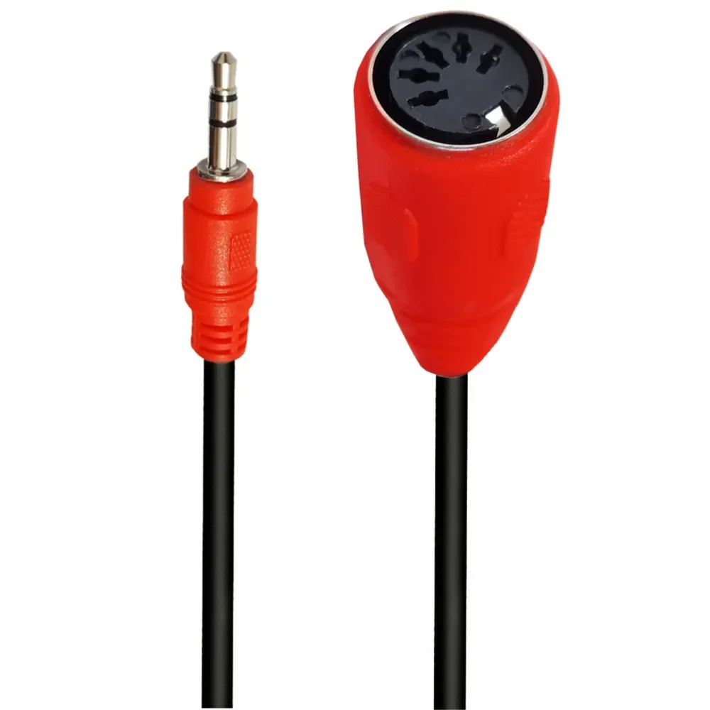 MIDI DIN 5pin do TRS 90 stopni łokcia 3.5 Mm 3.5mm publiczne do DIN 5P męskie wtyk Audio do MIDI Adapter Audio kabel 0.5m 1.5m