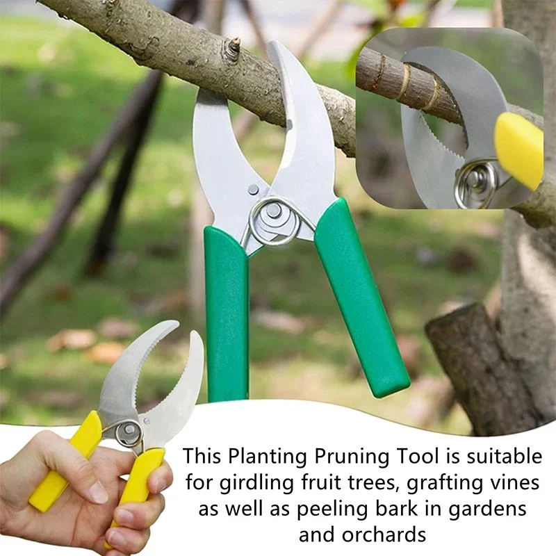 Ring Barking Cutter Scissor Professional Grafting Tool Plant Cutters Sharp Stripping Peeling Knife Gridling Shears Pruning Tool