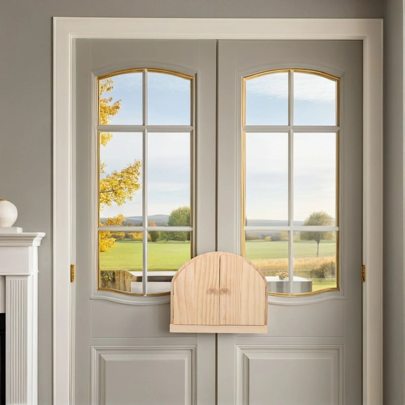 

Wooden Light Switch Cover Self-Adhesive Fairy Door Outlet Protector For Proofing Decorative Wall Plate Safety Guard Cover