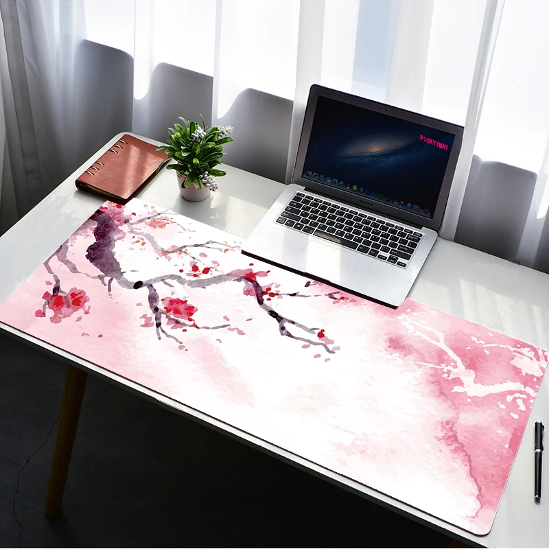 Large Sakura Mouse Pad Waterproof Pink Desktop Oil-proof Non-slip Desk Mat Gaming Accessories Pad Mouse Carpet Keyboard Gaming