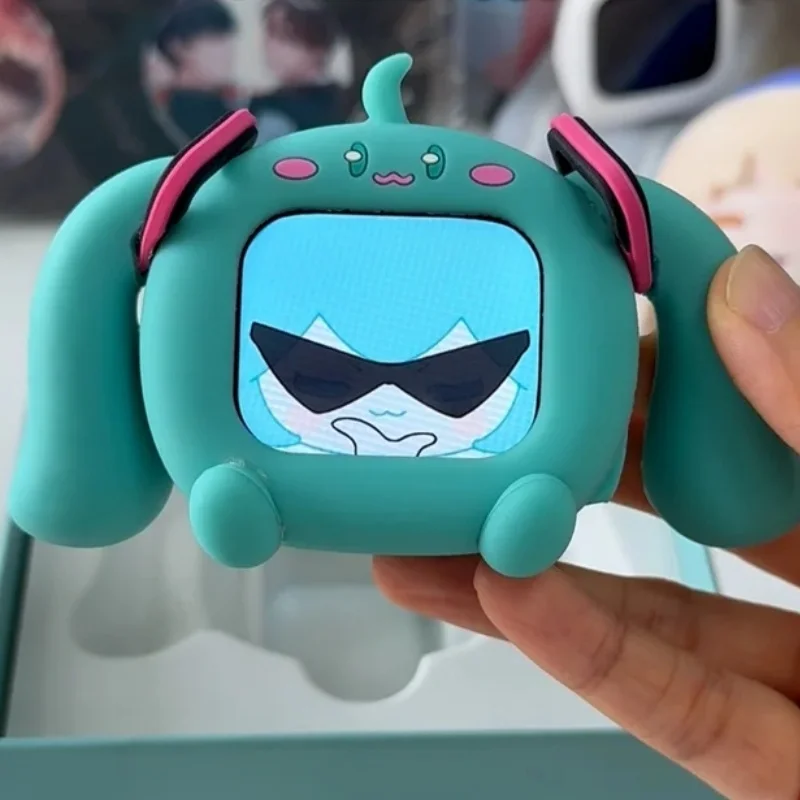 

Hatsune Miku Touch Screen Interactive Wireless Bluetooth Anime Peripheral Headset Gift Box Cube Face Lcd Children Toy Gift