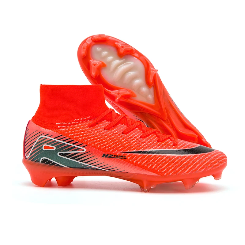 Soccer Cleats Boys Youth Training Football Cleats Athletic Outdoor Girls Soccer Shoes High-top Kids Football Shoes