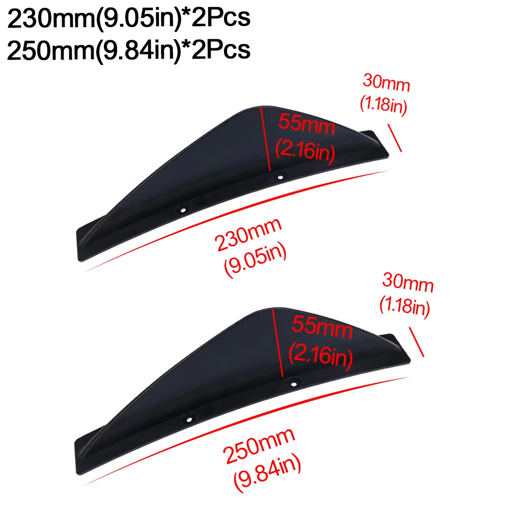 Universal 4pcs Car Rear Bumper Strip Lip Spoiler Diffuser Splitter Scratch Protector Car Tail Extension Car Anti-collision