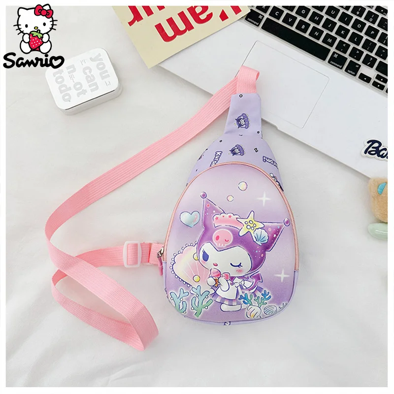 Sanrio Crossbody Bag Cinnamoroll Chest Bag Kuromi My Melody Coin Purse Hello Kitty Things Shoulder Bag Makeup Pouch Girl Gift