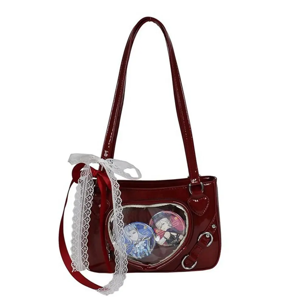 

Creative Y2K Transparent Love Itabag Zipper Bag JK Kawaii Shoulder Bag Backpacks Messenger Bag Lace Crossbody Bag Outdoor